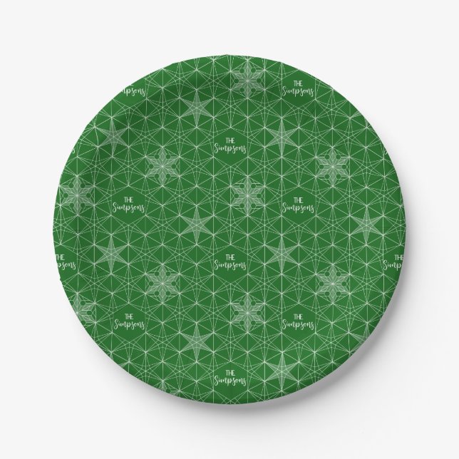 Snowflake-Hochzeit im japanischen Stil Pappteller (Vorderseite)
