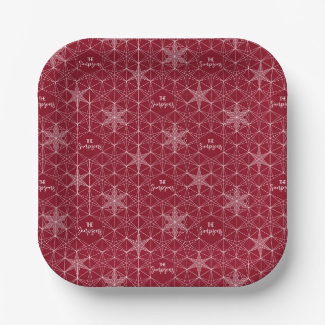 Snowflake-Hochzeit im japanischen Stil Pappteller (Vorderseite)