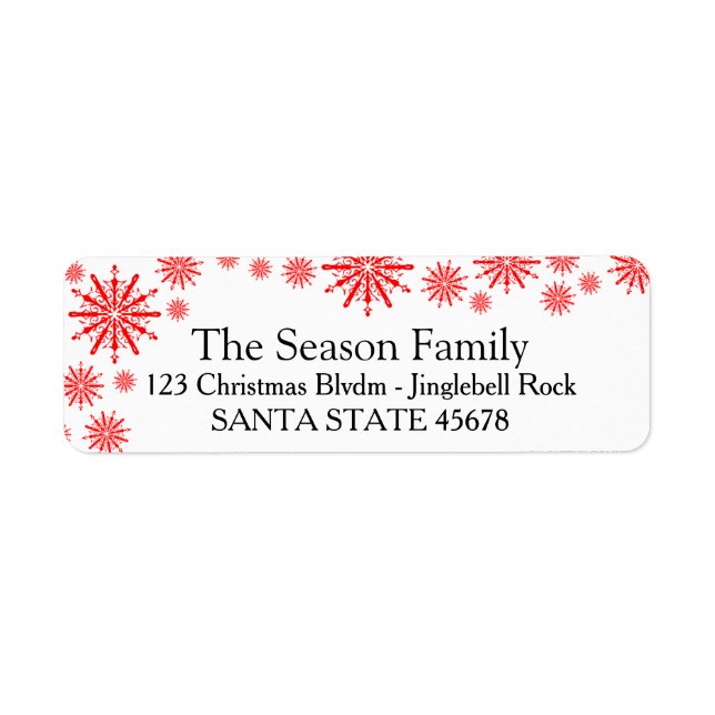 Snowflake Holiday Address Label (Vorne)