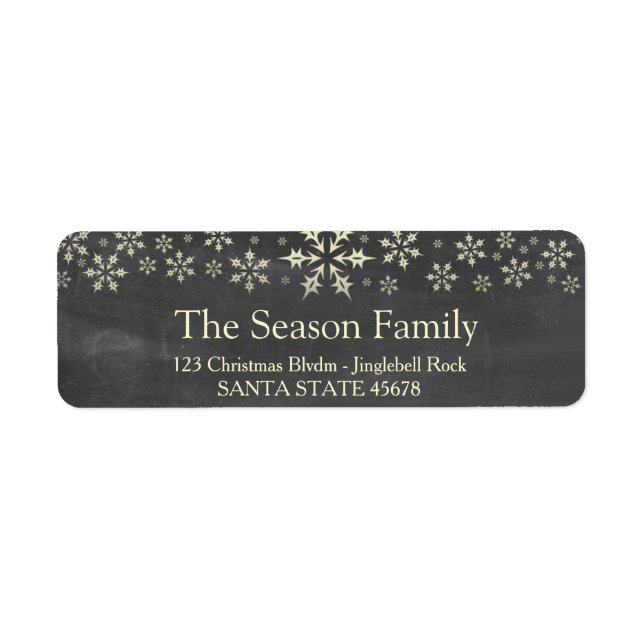 Snowflake Holiday Address Label (Vorne)
