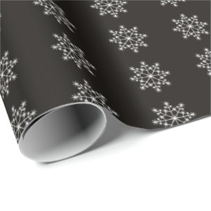 Snowflake Holiday Design Schwarz-weiß Weihnachten Geschenkpapier