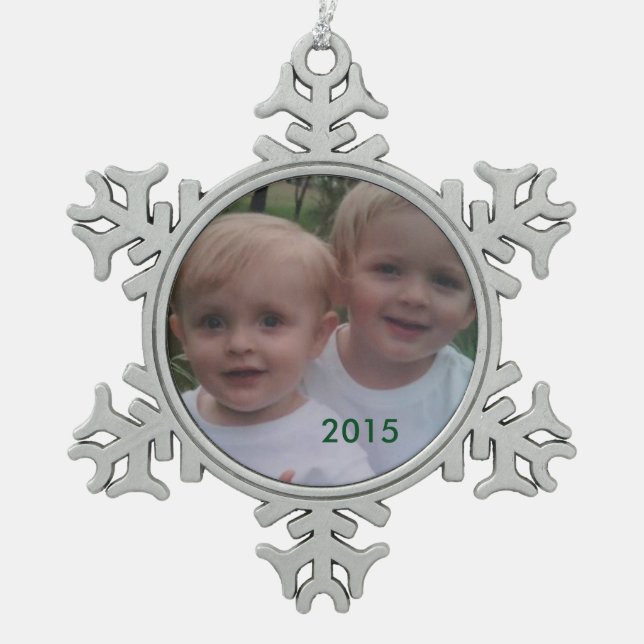 Snowflake Holiday Foto Ornament (Vorderseite)