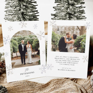 Snowflake Holiday Newlyweds Foto Weihnachten