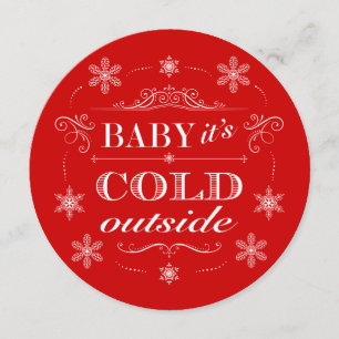 Snowflake Holiday Party Baby Es ist kalt draußen Einladung