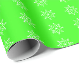 Snowflake Holiday Pattern Neon Grün Weihnachten Geschenkpapier