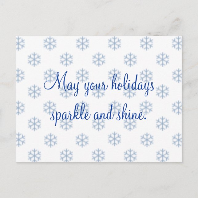 Snowflake Holiday Postkarte (Vorderseite)