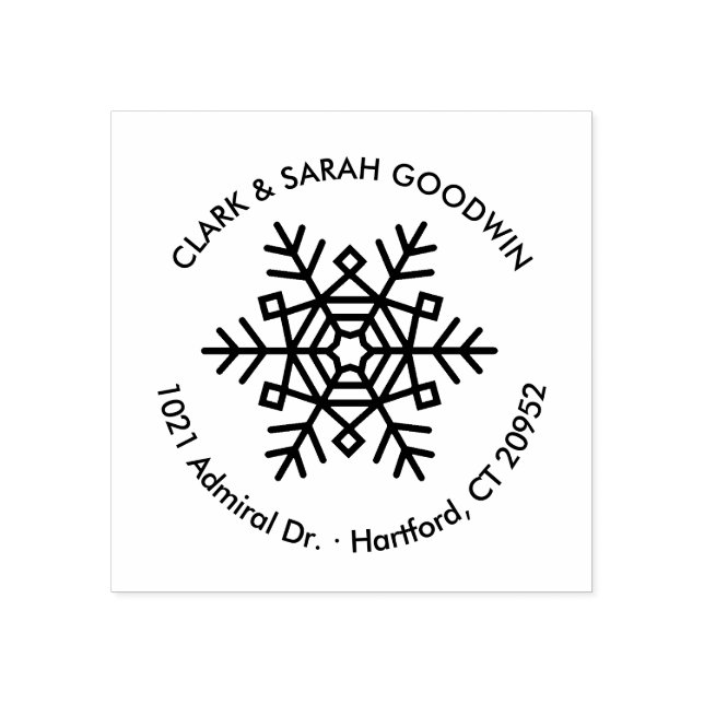 Snowflake Holiday Rücksendeadresse Briefmarke Gummistempel (Prägung)
