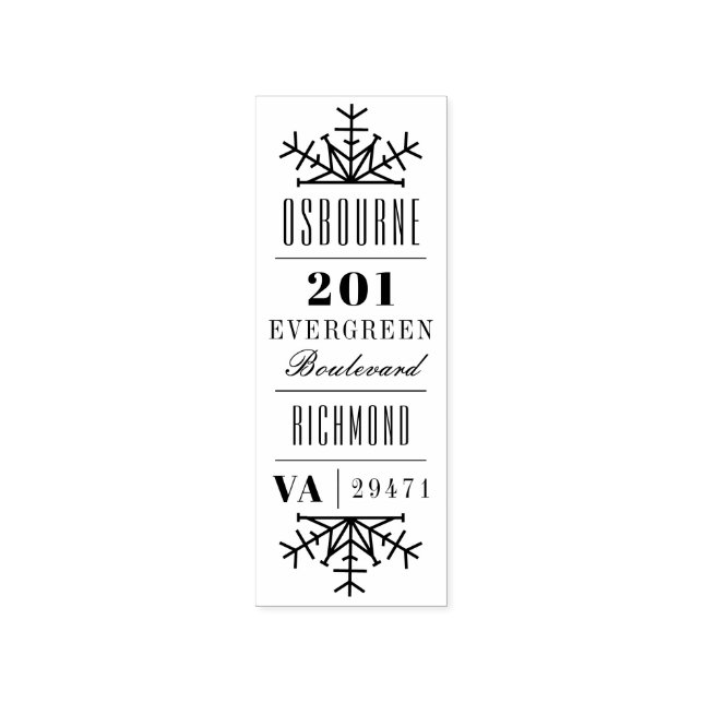 Snowflake Holiday Rücksendeadresse Custom Gummistempel (Prägung)