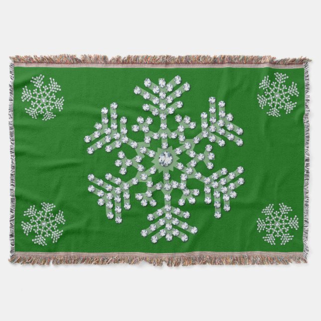 Snowflake Holiday Throw Blanket Decke (Vorderseite)