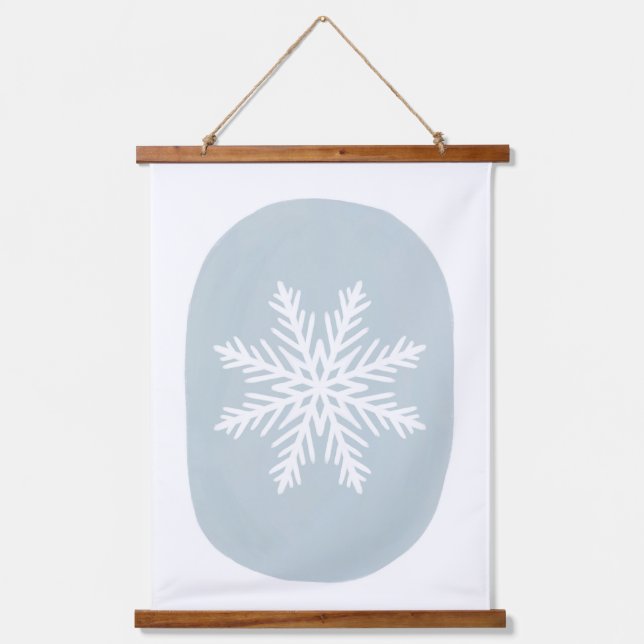 Snowflake Holiday Wohngestaltung Wandteppich Mit Holzrahmen (Vorderseite)