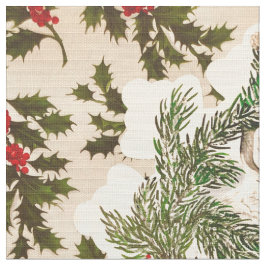 Snowflake Holly Rabbit Stoff
