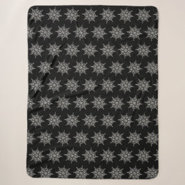 Snowflake Ice Crystal Holiday Winter Blanko Sherpadecke