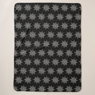 Snowflake Ice Crystal Holiday Winter Blanko Sherpadecke