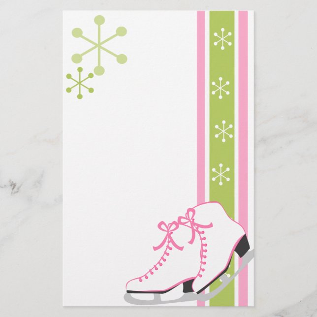 Snowflake Ice Skate Briefpapier (Vorderseite)