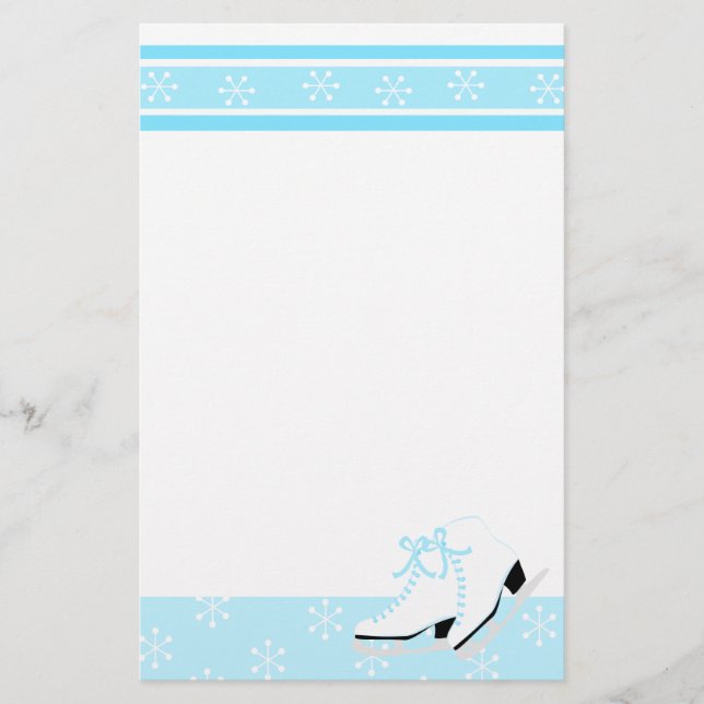 Snowflake Ice Skate Briefpapier (Vorderseite)