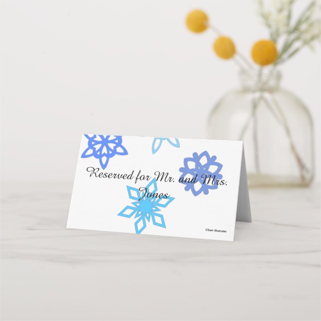 Snowflake individuell anpassbarer Tisch/Platzkarte Platzkarte (Vorderseite)