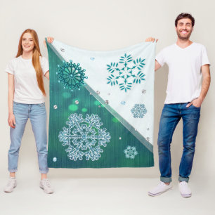 Snowflake Jewelen 3D Fleecedecke