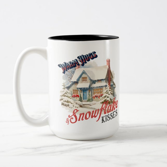 SnowFlake Kisses Mug à deux tons (Gauche)