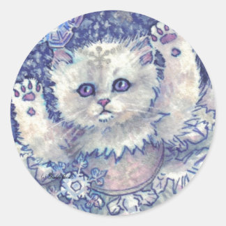 Snowflake Kitten Stickers