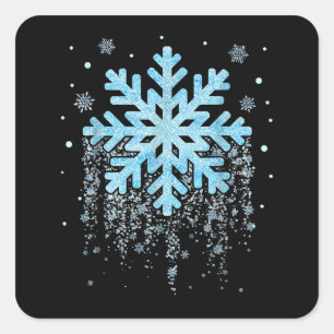 Snowflake Kostüm Winter Weihnachten Matching Mens Quadratischer Aufkleber