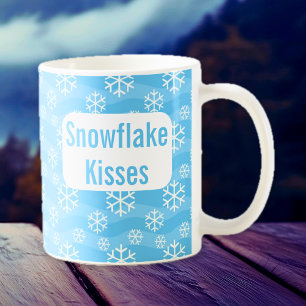 Snowflake küsst blauer Winterurlaub Tasse