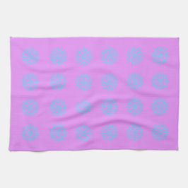 Snowflake Light Blue Winter Festival Pattern Lilac Geschirrtuch