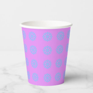 Snowflake Light Blue Winter Festival Pattern Lilac Pappbecher