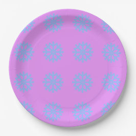 Snowflake Light Blue Winter Festival Pattern Lilac Pappteller