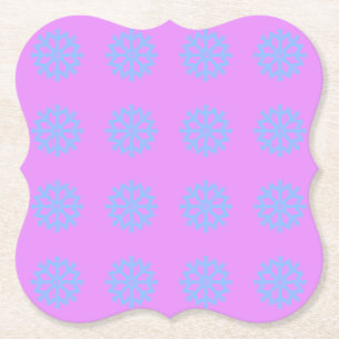 Snowflake Light Blue Winter Festival Pattern Lilac Untersetzer
