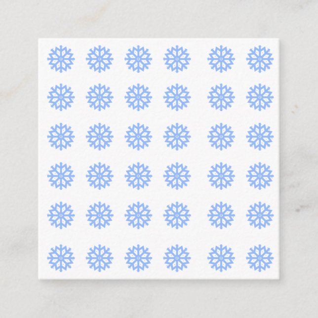 Snowflake Light Blue Winter Pattern Begleitkarte (Vorderseite)
