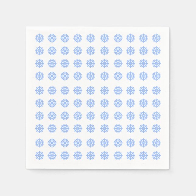 Snowflake Light Blue Winter Pattern Serviette (Vorderseite)