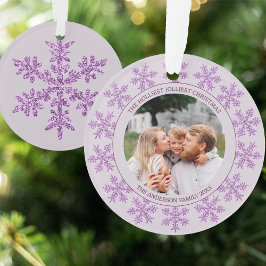 Snowflake Lila Glam Niedliches Weihnachtsrundfunk Ornament