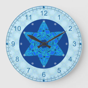 Snowflake Magen David Große Wanduhr