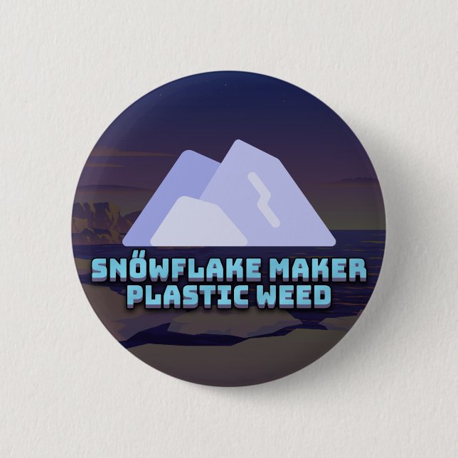 SNŐWFLAKE MAKER Plastic Weed Logo Abzeichen Button (Vorderseite)