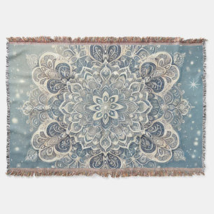 Snowflake Mandala in Frosty Hues 3 Decke