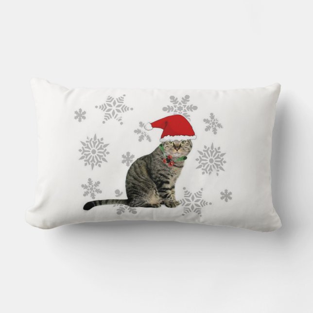 Snowflake Meow Christmas Kissen, 2 Seiten Lendenkissen (Vorderseite)
