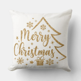 Snowflake Merry Christmas Throw Pillow Kissen