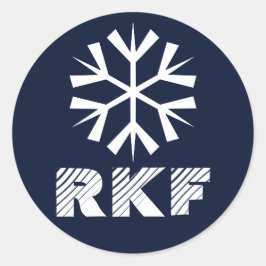Snowflake Monogram Weihnachtsgeschichten Runder Aufkleber
