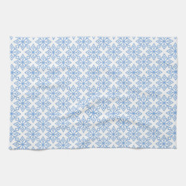Snowflake Motif bleu clair et blanc serviette