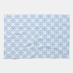 Snowflake Motif bleu clair et blanc serviette