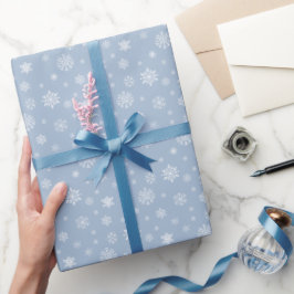Snowflake Muster Weihnachtsfeiertag Dusty Blue Geschenkpapier