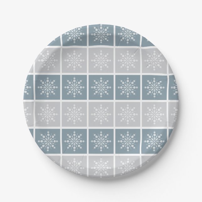 Snowflake Musterpapier-Teller Pappteller (Vorderseite)