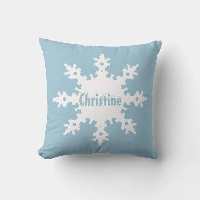 Snowflake Name Pillow Kissen (Vorderseite)