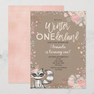Snowflake ONE derland 1er anniversaire Invitation