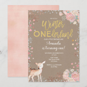 Snowflake ONEderland 1. Geburtstag Einladung kraft