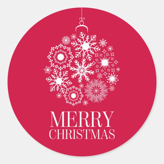 Snowflake Orament Joyeux Sticker de Noël (Devant)