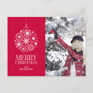 Snowflake Ornament Frohe Weihnachten Foto Postkart