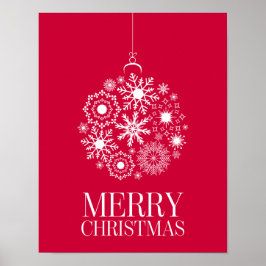 Snowflake Ornament Frohe Weihnachts-Weihnachtsgebä Poster