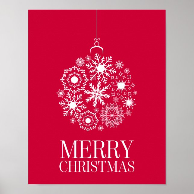 Snowflake Ornament Frohe Weihnachts-Weihnachtsgebä Poster (Vorne)
