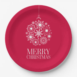 Snowflake Ornament Frohe Weihnachtszeitung Teller